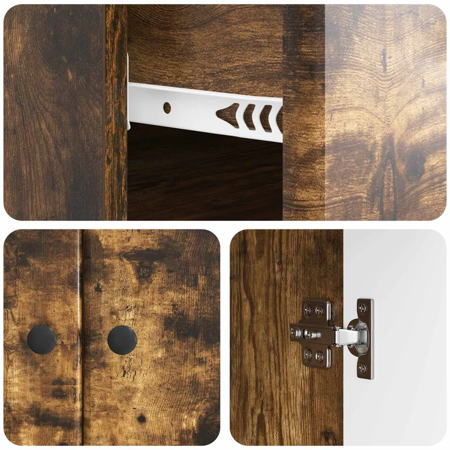 Buffet Chêne fumé 66 x 34,5 x 90 cm Bois d'ingénierie - 9