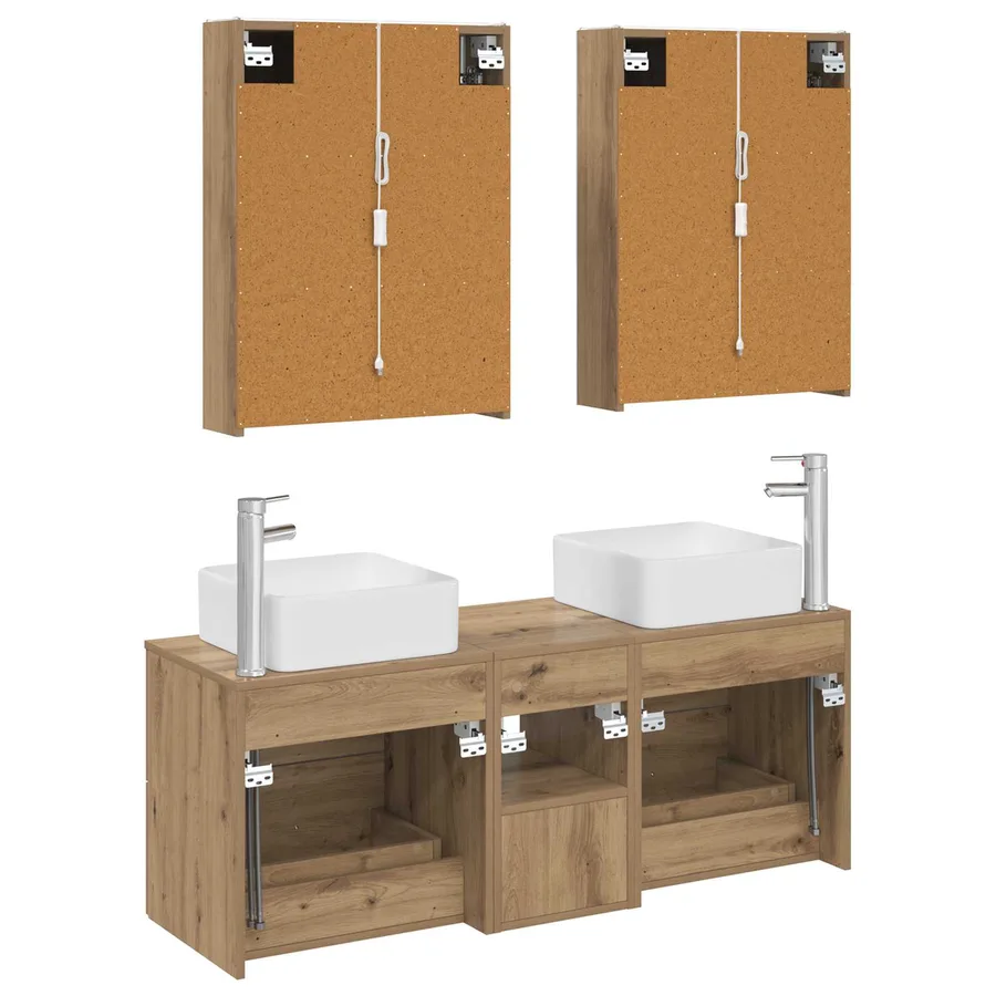 Ensemble de mobilier de salle de bain 5 pc Chêne artisanal - 7
