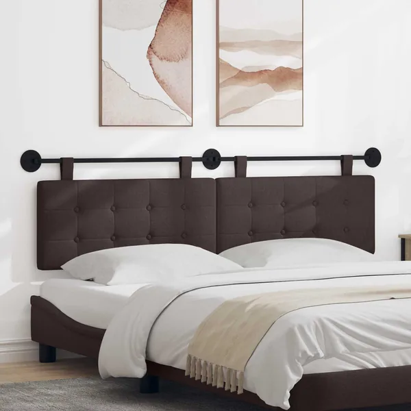Tête de lit suspendue Marron foncé tissu