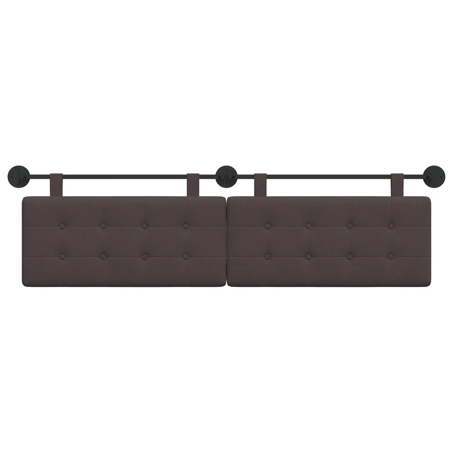 Tête de lit suspendue Marron foncé tissu - 5