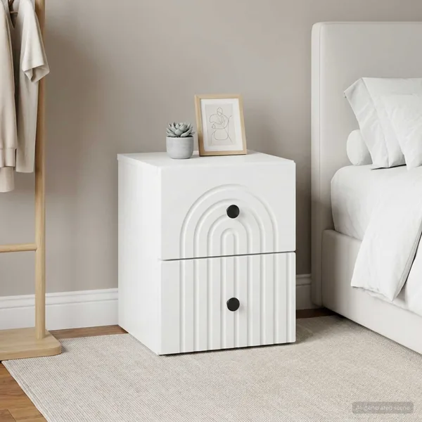 Cabinet de chevet mural 2 pcs Blanc 33 x 34,5 x 40 cm