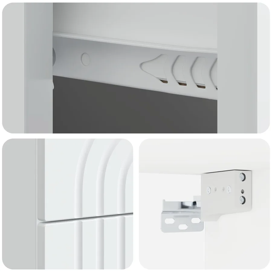 Cabinet de chevet mural 2 pcs Blanc 33 x 34,5 x 40 cm - 11