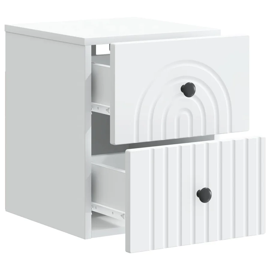 Cabinet de chevet mural 2 pcs Blanc 33 x 34,5 x 40 cm - 7