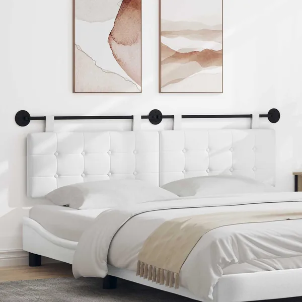Tête de lit suspendue Blanc Tissu