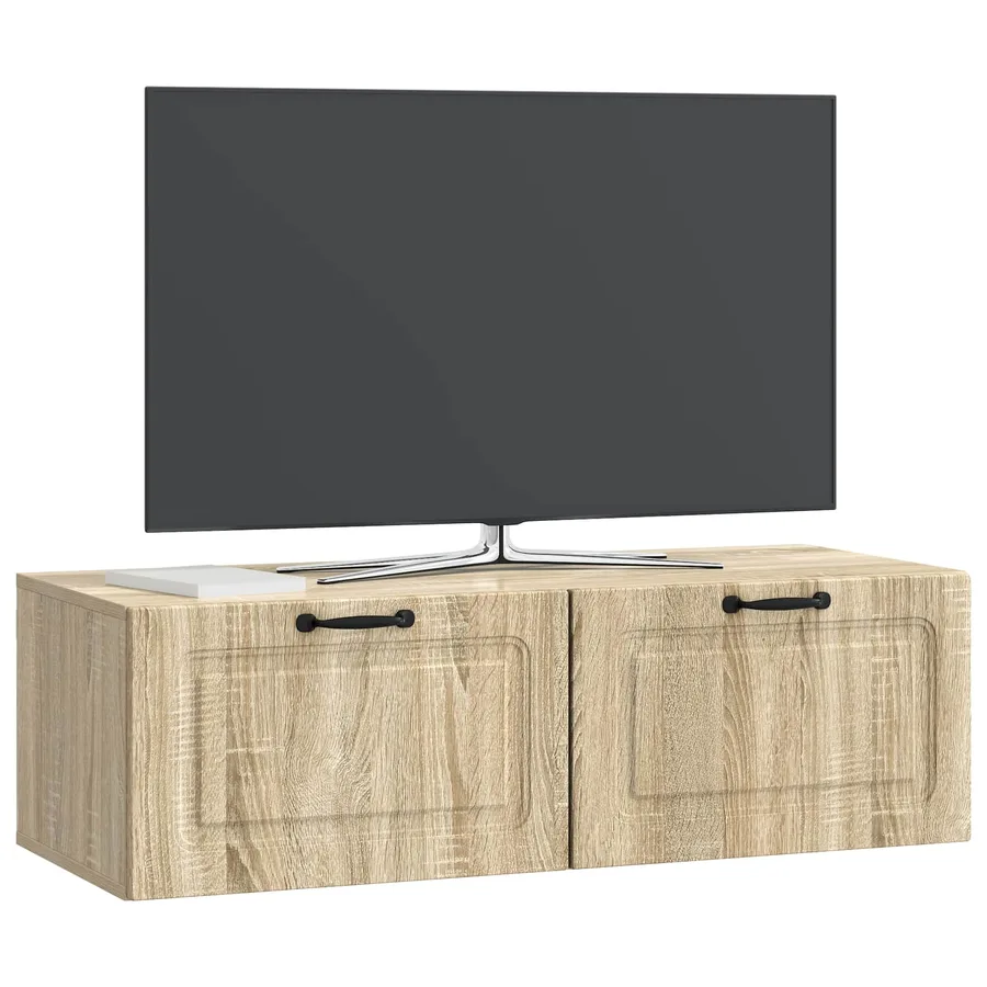 Meuble TV mural Chêne Sonoma 98 x 41 x 30 cm Bois d'ingénierie - 3