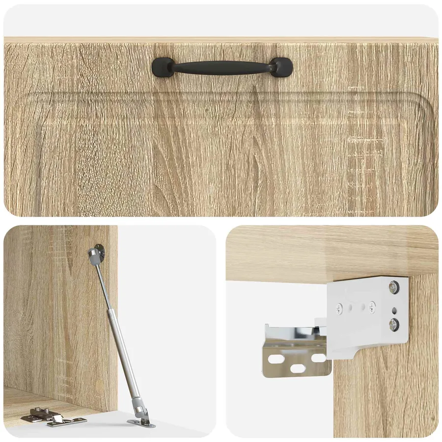 Meuble TV mural Chêne Sonoma 98 x 41 x 30 cm Bois d'ingénierie - 9