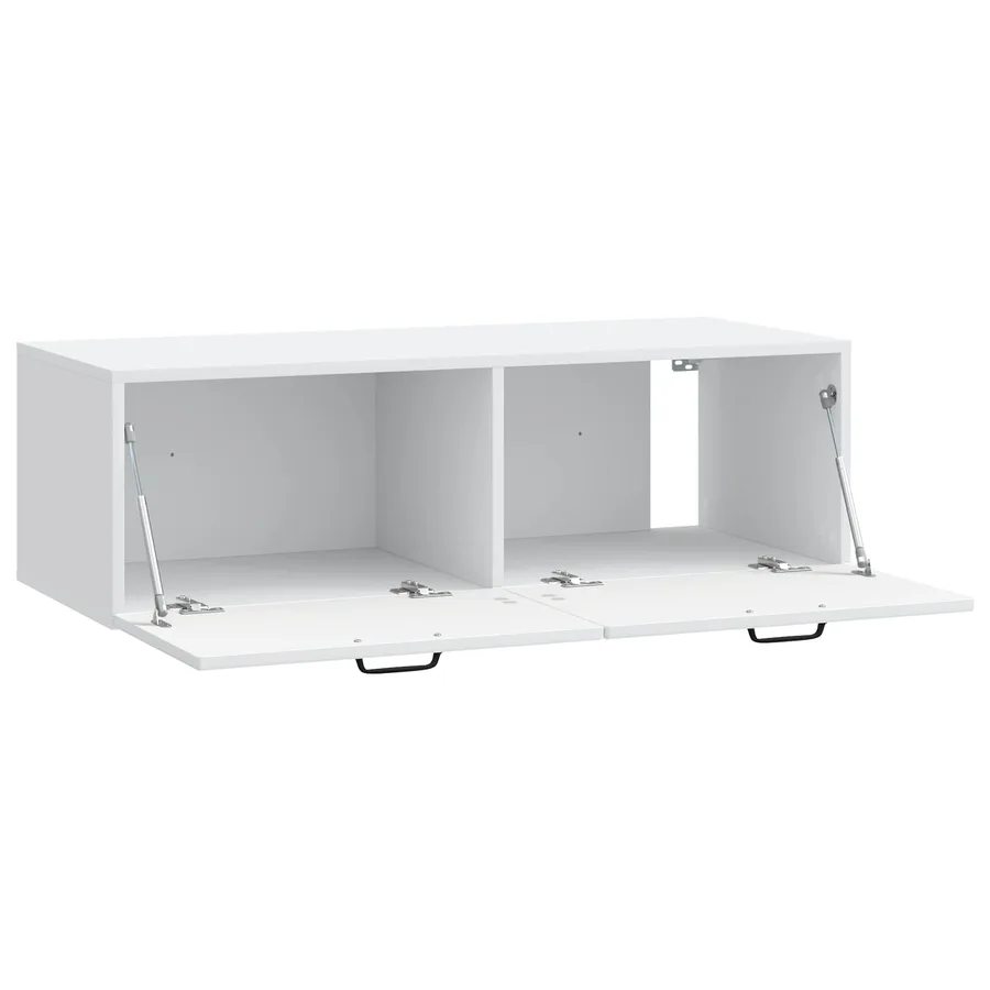 Meuble TV mural Blanc 98 x 41 x 30 cm Bois d'ingénierie - 5