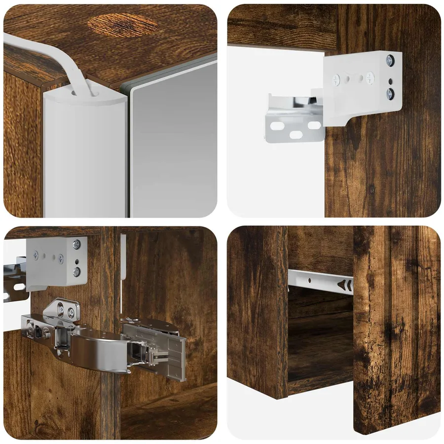 Ensemble d'armoire de salle de bain 4 pcs Chêne fumé - 9