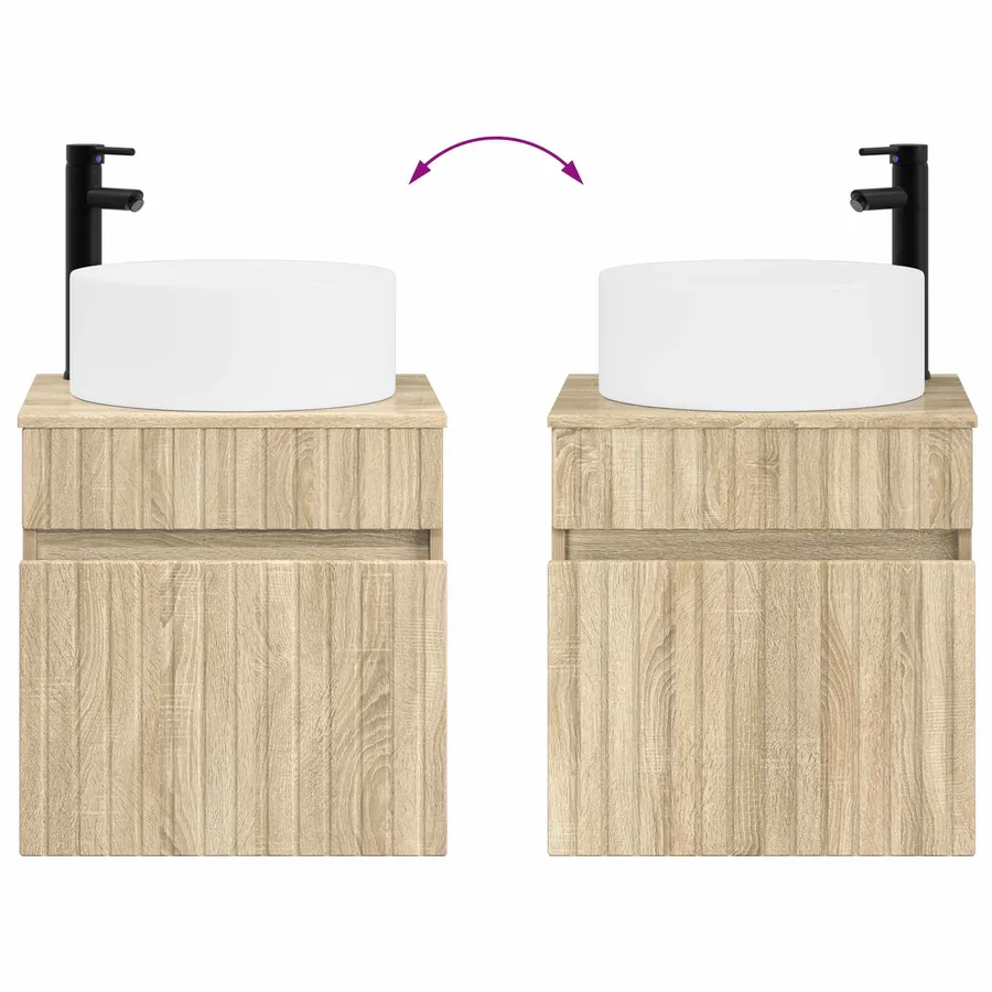 Ensemble d'armoire de salle de bain 4 pcs Chêne Sonoma - 13