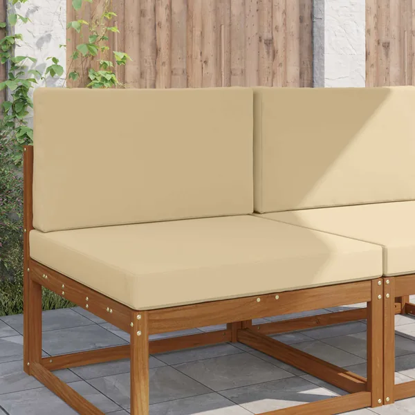 Coussin de canapé d'extérieur 2 pcs Beige Polyester