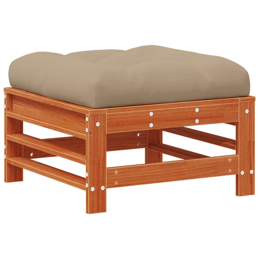 Ensemble de salon de jardin 6 pcs Brun cire Bois de pin massif - 6