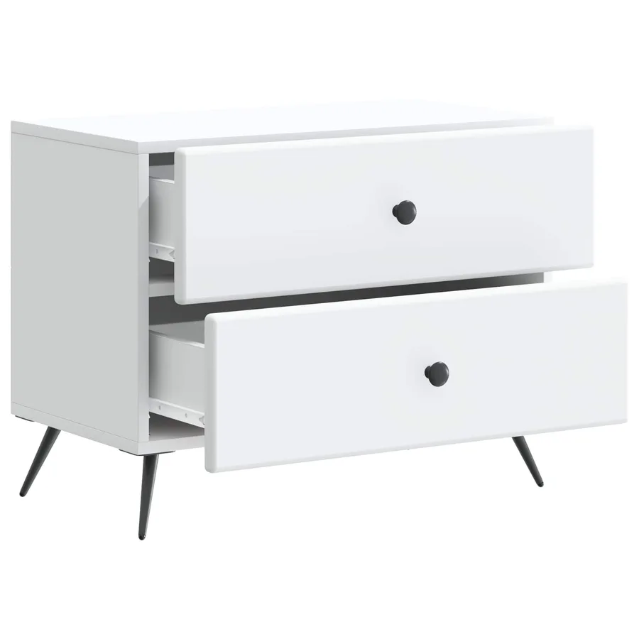 Cabinet de chevet Blanc 62 x 34,5 x 47,5 cm Bois d'ingénierie - 4