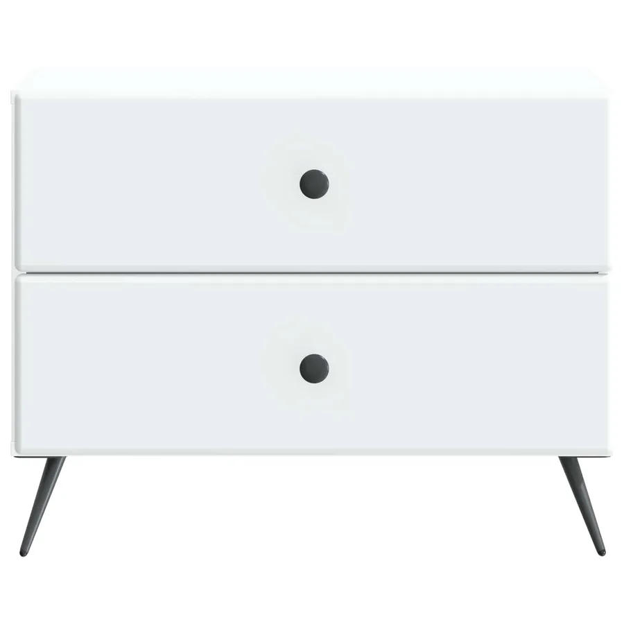Cabinet de chevet Blanc 62 x 34,5 x 47,5 cm Bois d'ingénierie - 5