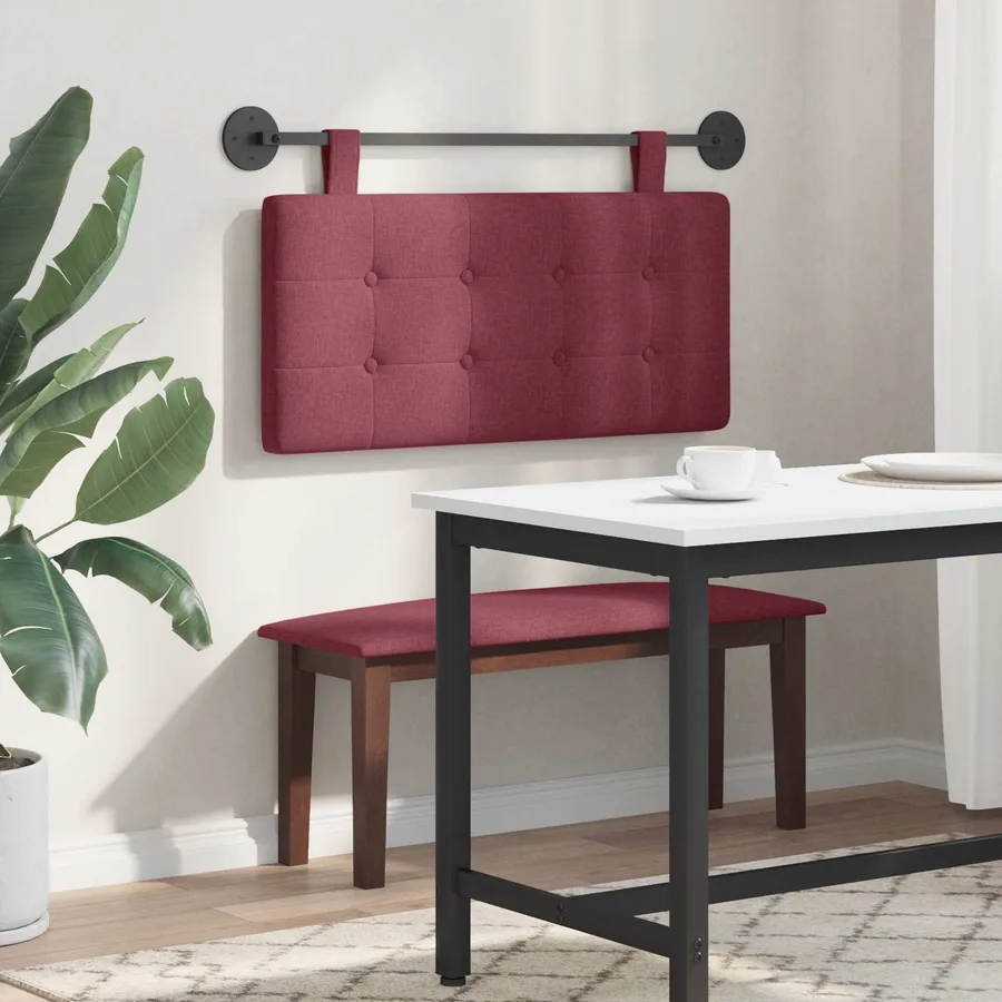 Tête de lit suspendue Bordeaux Tissu - 4