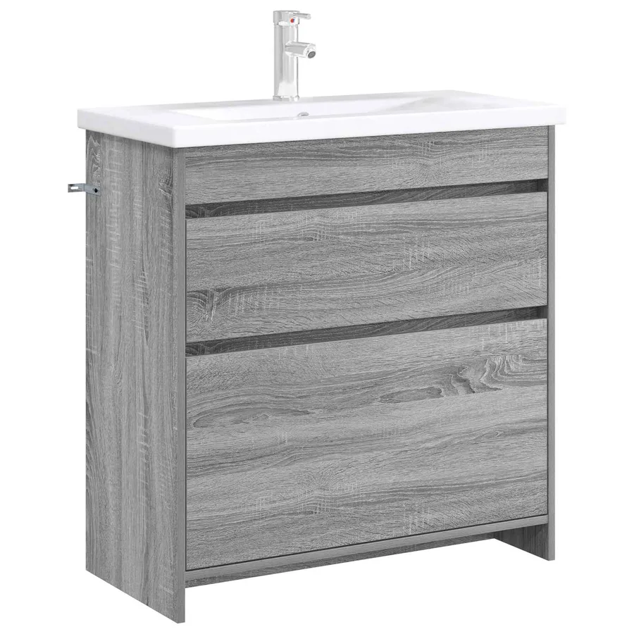 Meuble sous lavabo de salle de bain Sonoma gris - 3