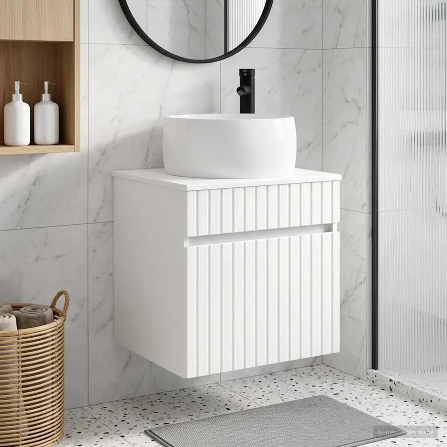 Meuble de lavabo mural Blanc 49 x 44,5 x 66 cm