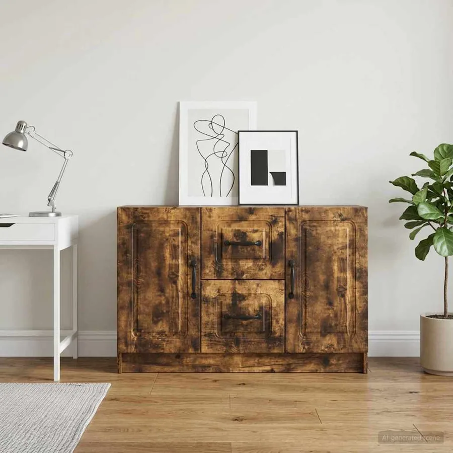 Buffet Chêne fumé 89 x 34,5 x 57 cm Bois d'ingénierie - 4
