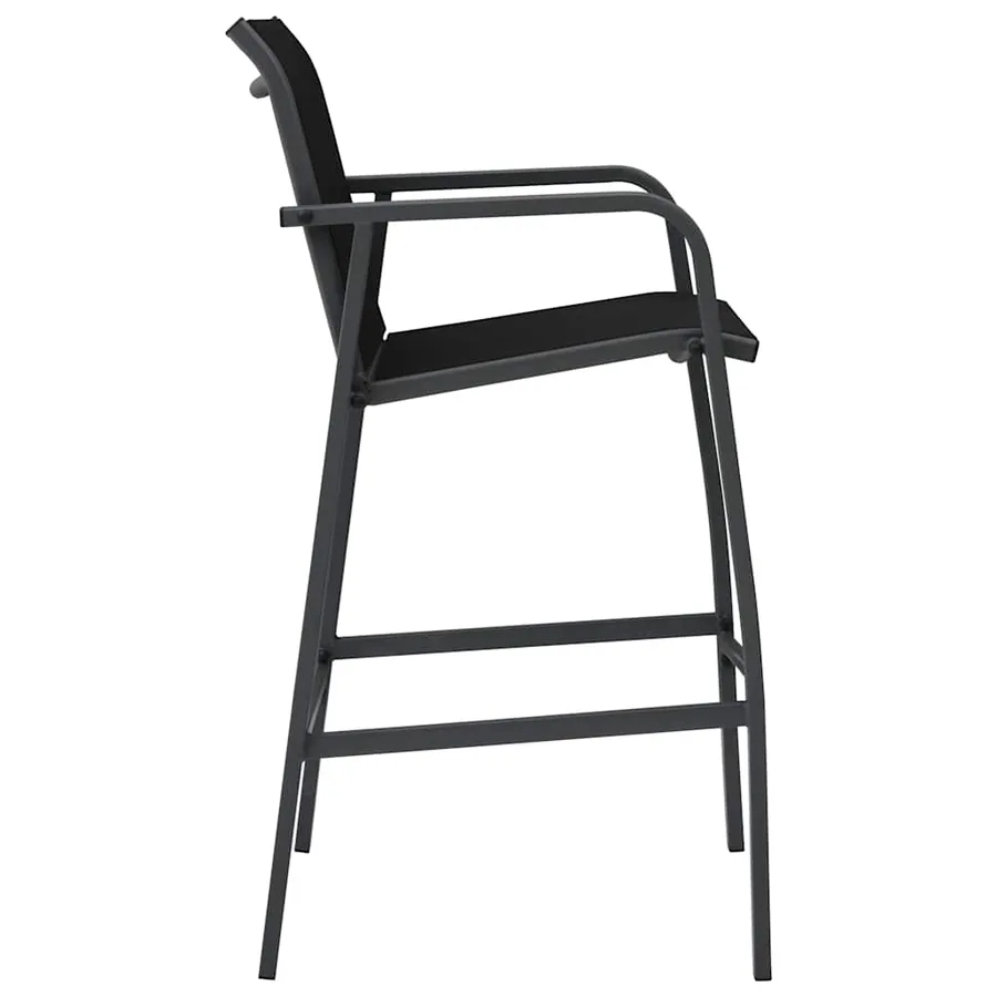 Chaises de bar de jardin lot de 2 Noir Textilène - 4