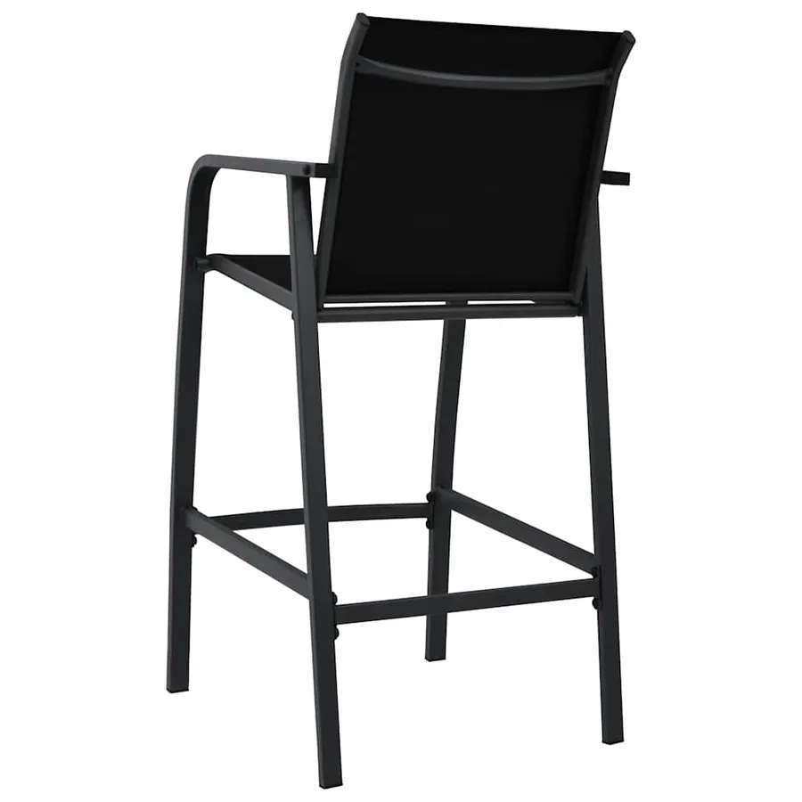 Chaises de bar de jardin lot de 2 Noir Textilène - 5