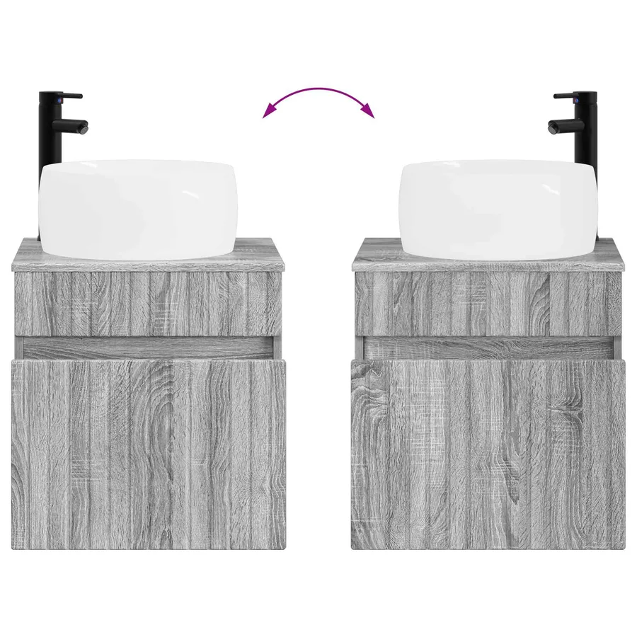 Ensemble d'armoire de salle de bain 5 pcs Sonoma gris - 13