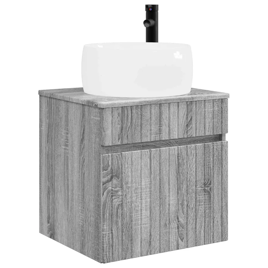 Ensemble d'armoire de salle de bain 5 pcs Sonoma gris - 5