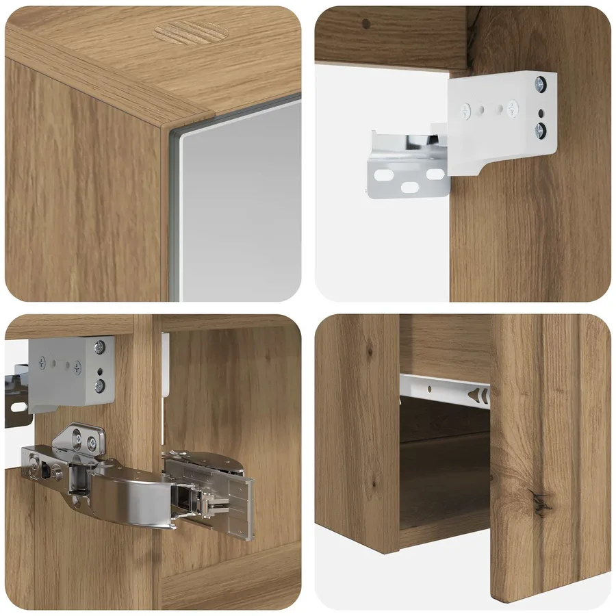 Ensemble d'armoire de salle de bain 5 pc Chêne artisanal - 9
