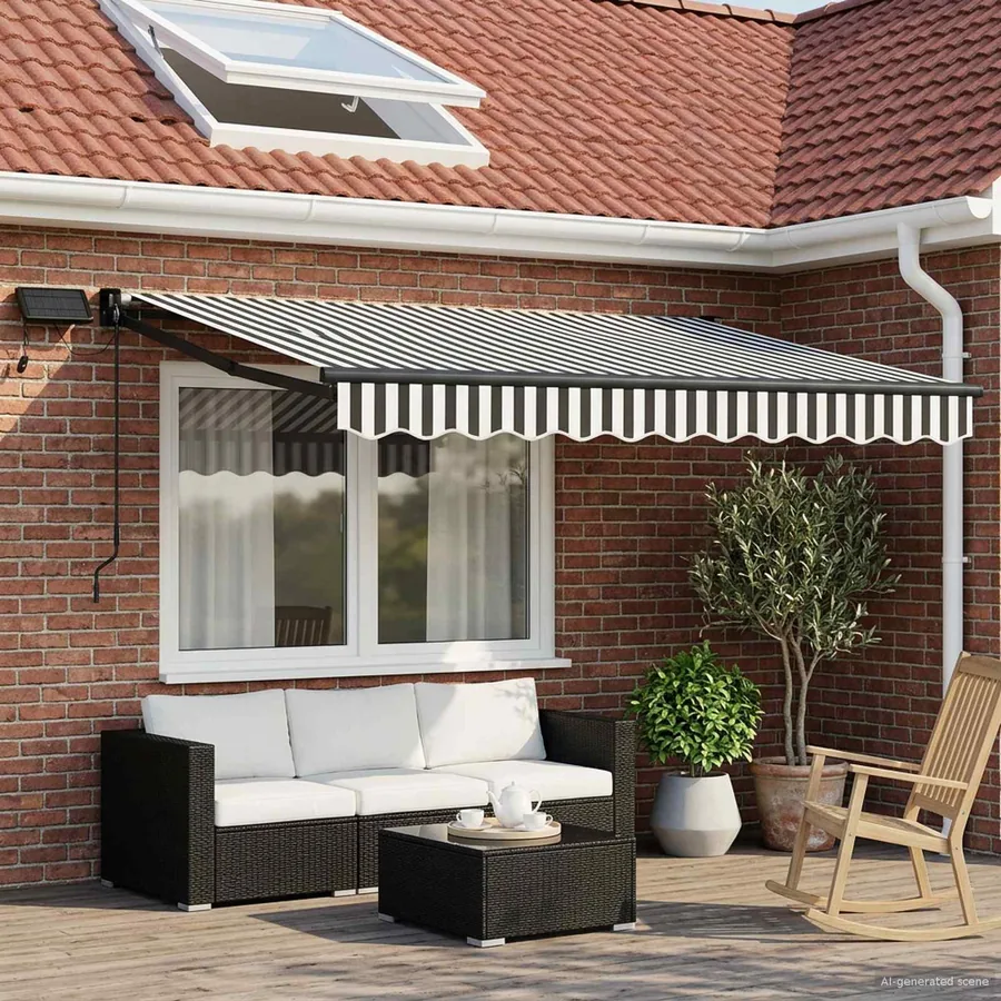 Auvent rétractable Anthracite et blanc 2,5 x 2 m