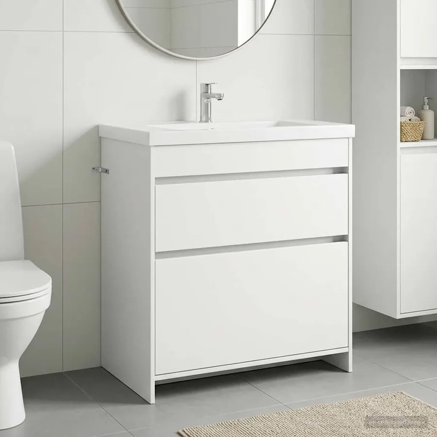 Meuble sous lavabo de salle de bain Blanc 78,5 x 37,5 x 81 cm