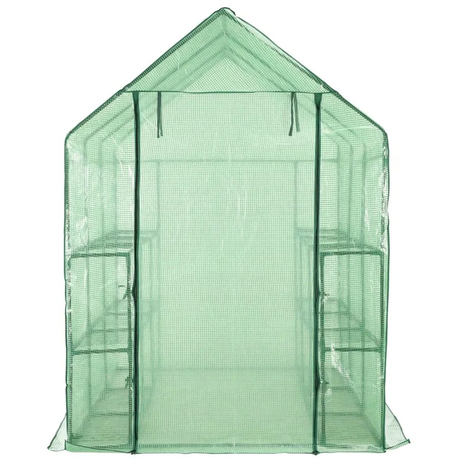 Walk-in greenhouse with 12 shelves steel 143x214x196 cm - 2