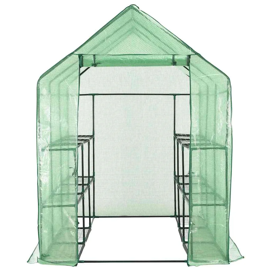 Serre de plain-pied avec 12 étagères Acier 143x214x196 cm - 3
