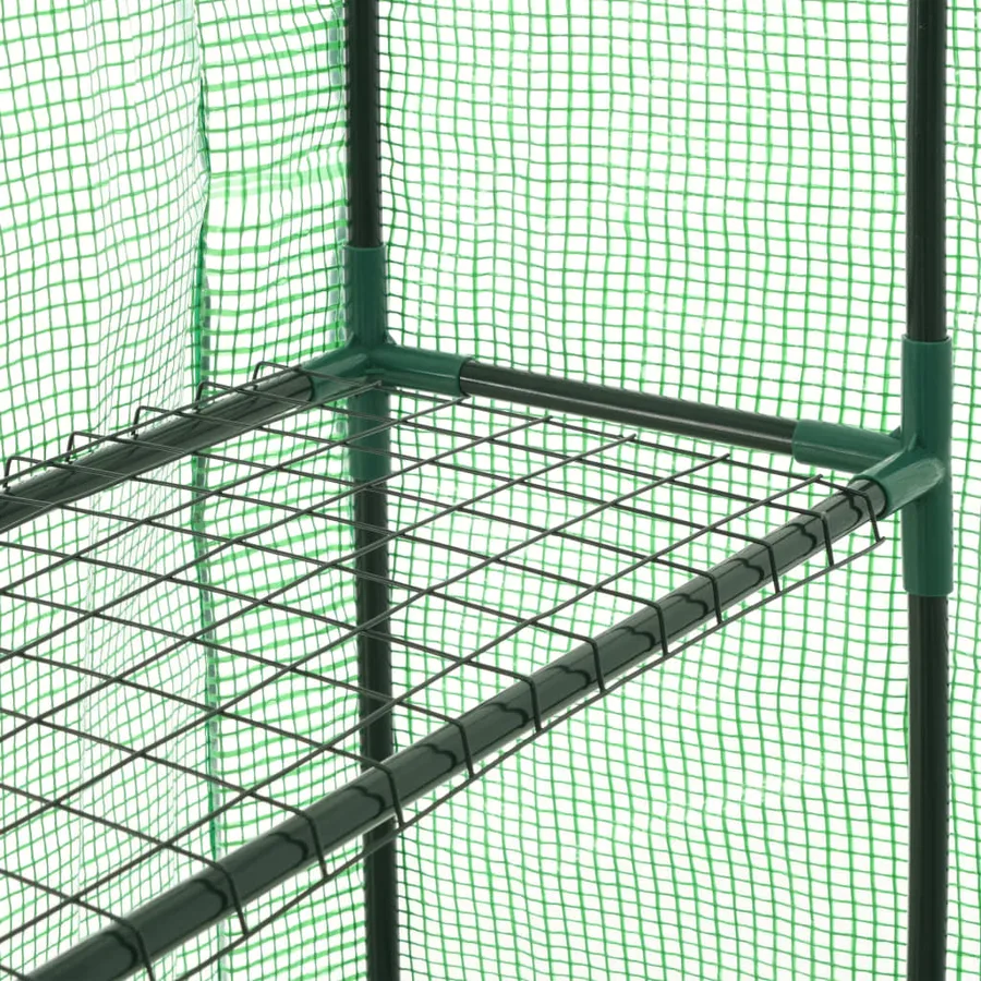 Walk-in greenhouse with 12 shelves steel 143x214x196 cm - 5