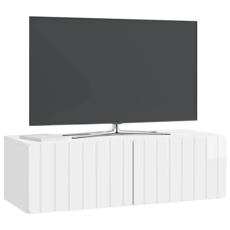 Meuble TV mural 98 x 41 x 30 cm Blanc brillant - 3
