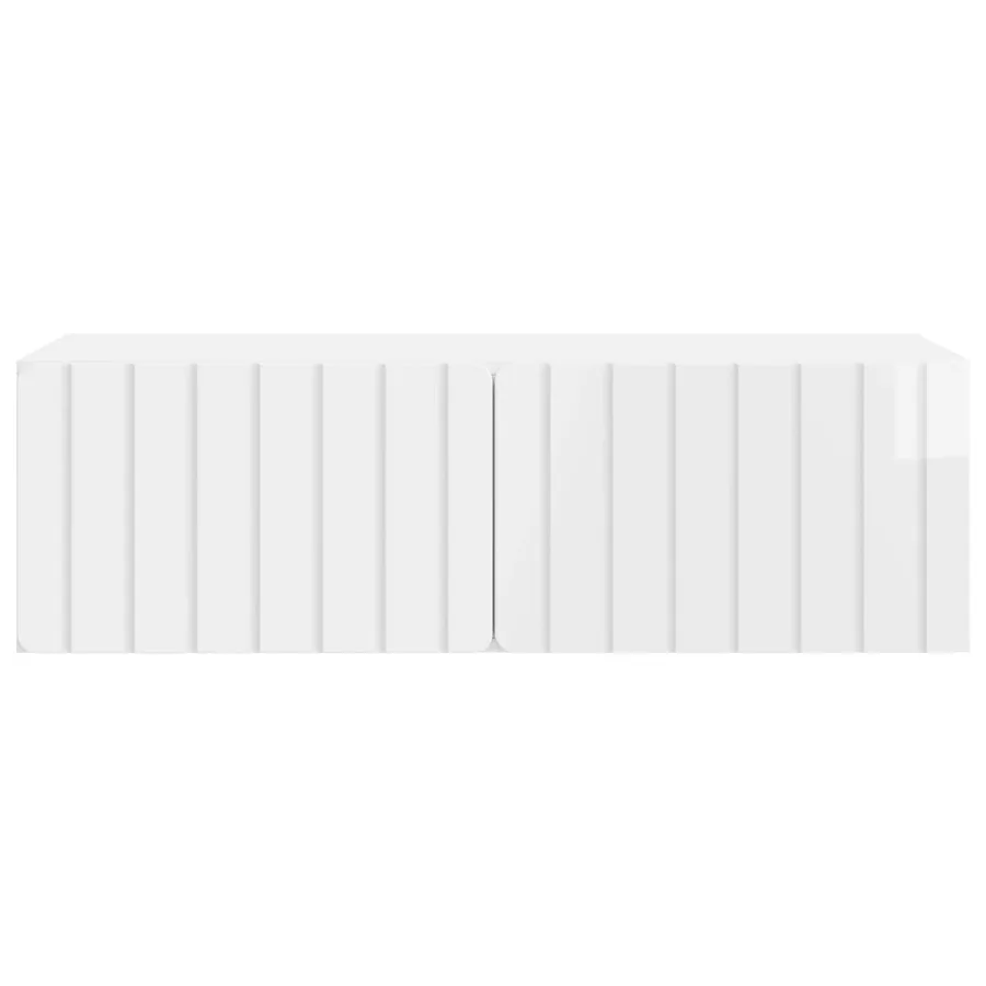 Meuble TV mural 98 x 41 x 30 cm Blanc brillant - 6