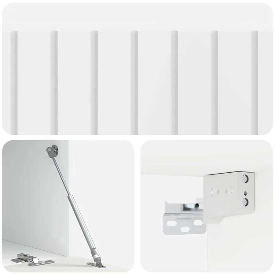 Meuble TV mural 98 x 41 x 30 cm Blanc brillant - 9