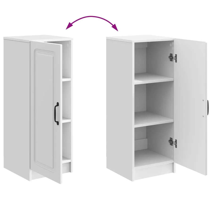 Buffet Blanc brillant 33 x 34,5 x 87 cm Bois d'ingénierie - 11