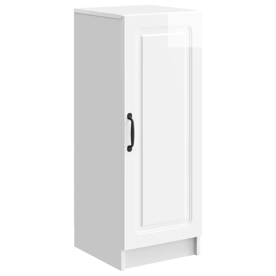 Buffet Blanc brillant 33 x 34,5 x 87 cm Bois d'ingénierie - 2