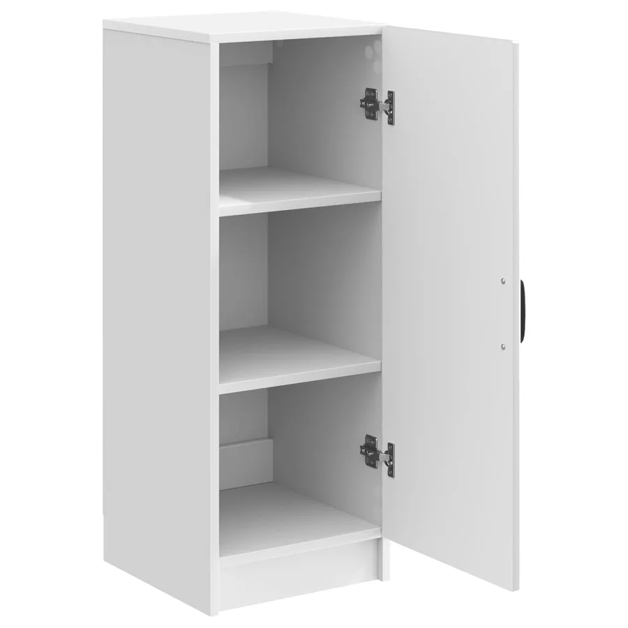 Buffet Blanc brillant 33 x 34,5 x 87 cm Bois d'ingénierie - 5