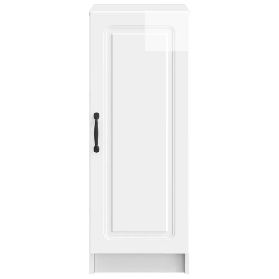 Buffet Blanc brillant 33 x 34,5 x 87 cm Bois d'ingénierie - 6