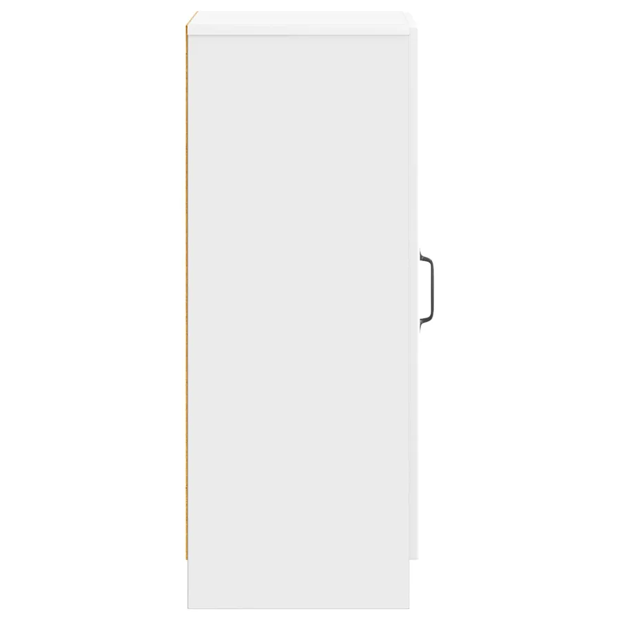 Buffet Blanc brillant 33 x 34,5 x 87 cm Bois d'ingénierie - 7