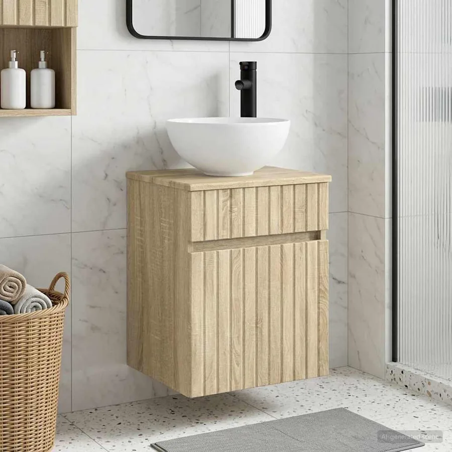 Meuble de lavabo mural Chêne Sonoma 39 x 41 x 64,5 cm