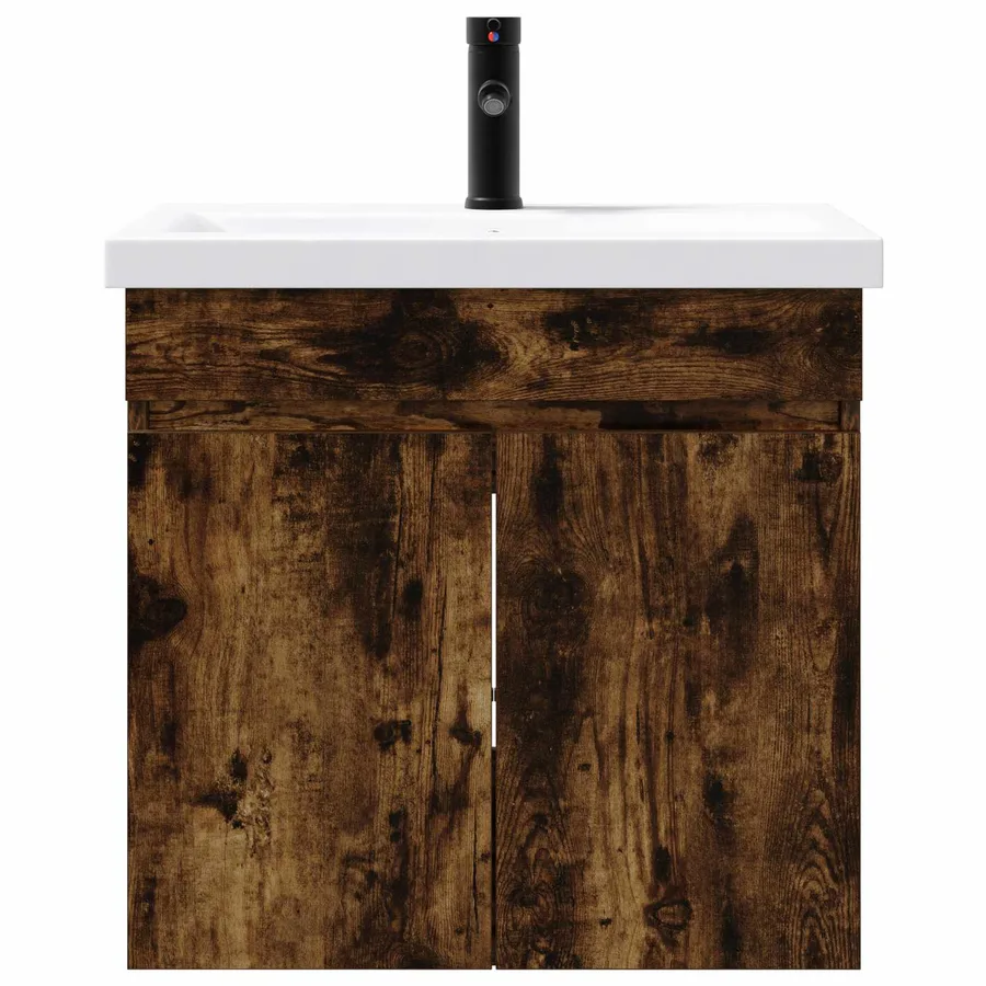 Meuble de salle de bain avec robinet Chêne fumé - 5