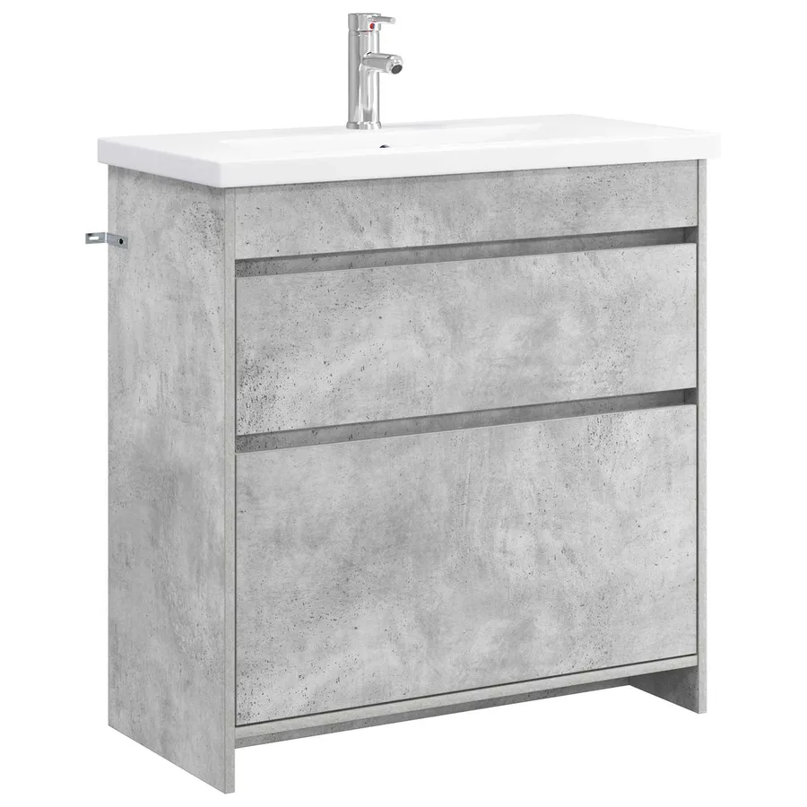 Ensemble de mobilier de salle de bain Gris béton - 2