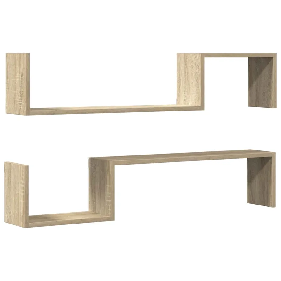 Étagères murales 2 pcs chêne sonoma 100x15x20cm bois ingénierie - 2
