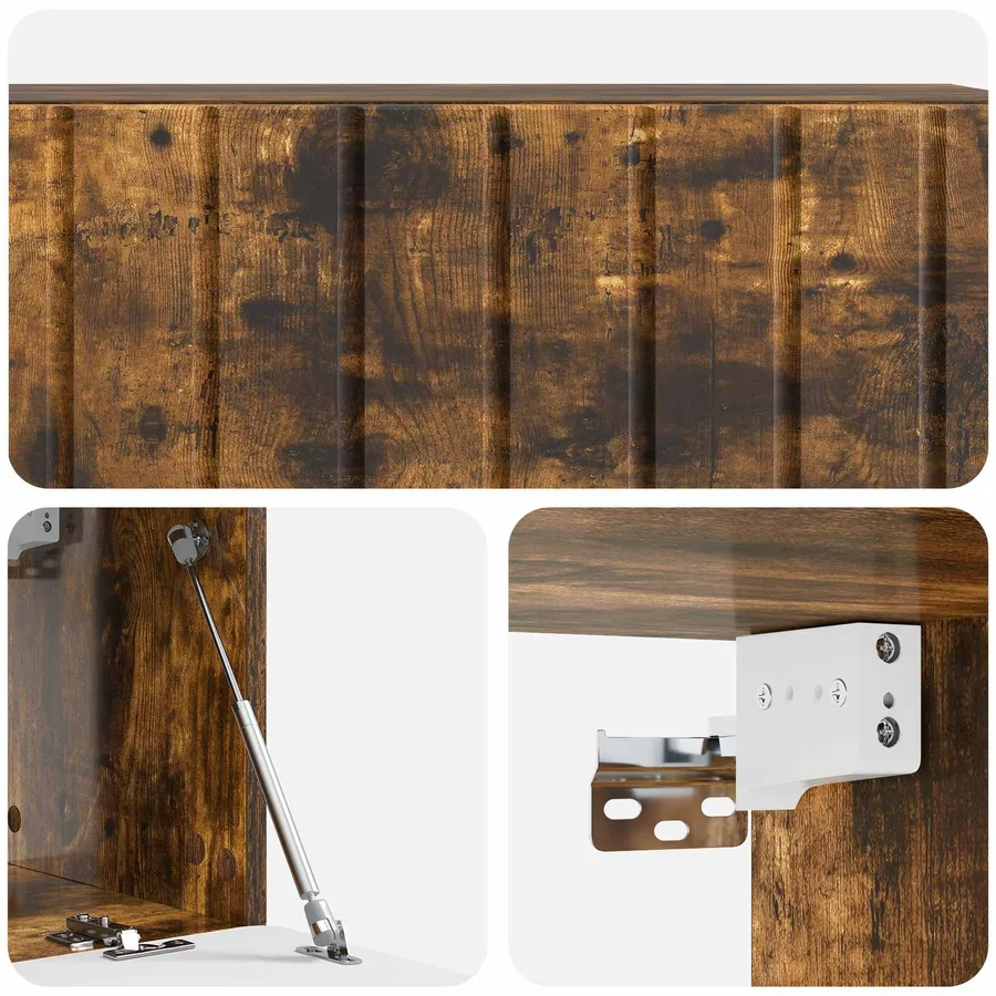 Meuble TV mural 98 x 31 x 30 cm Chêne fumé Bois d'ingénierie - 9