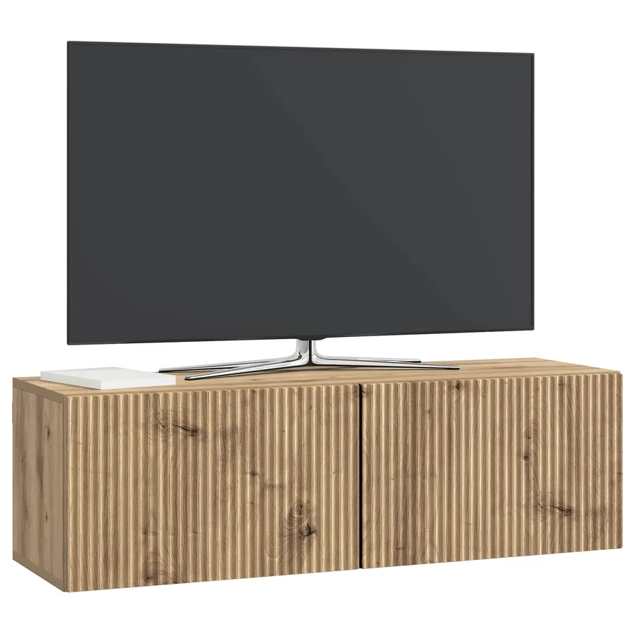 Meuble TV mural 98 x 31 x 30 cm Chêne artisanal - 3