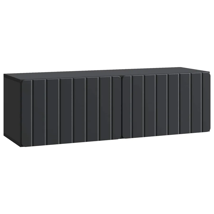 Meuble TV mural 98 x 31 x 30 cm Noir Bois d'ingénierie - 2