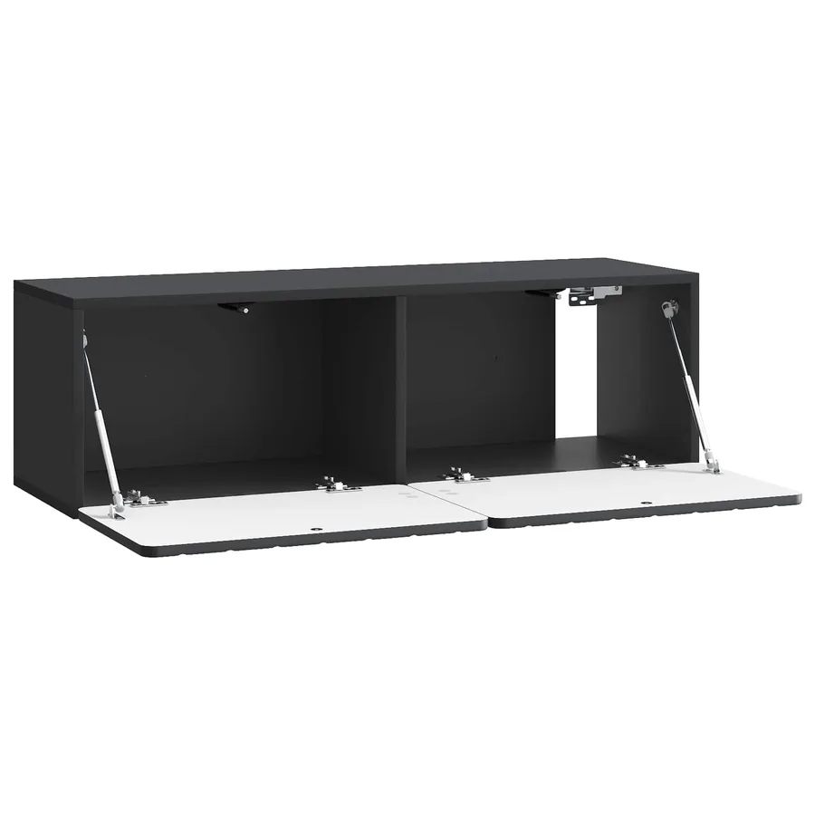 Meuble TV mural 98 x 31 x 30 cm Noir Bois d'ingénierie - 5
