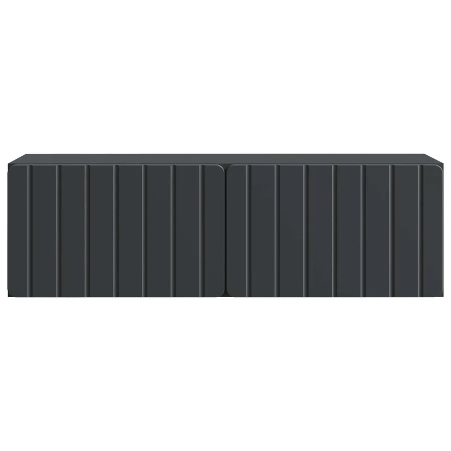 Meuble TV mural 98 x 31 x 30 cm Noir Bois d'ingénierie - 6
