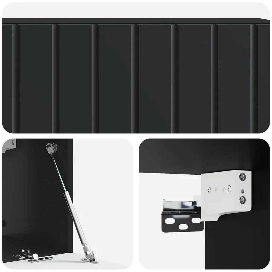 Meuble TV mural 98 x 31 x 30 cm Noir Bois d'ingénierie - 9