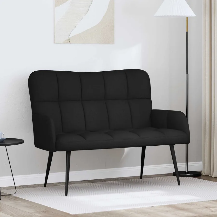 Sofa 2 places Noir 115 x 61 x 87 cm Tissu